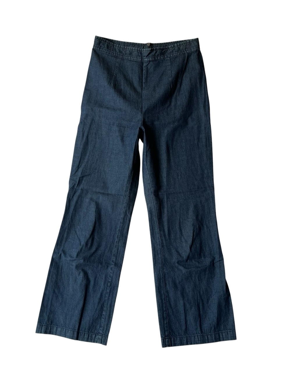 Free People Wide leg ankle crop Straight relaxed pants 4 Lightweight blue denim